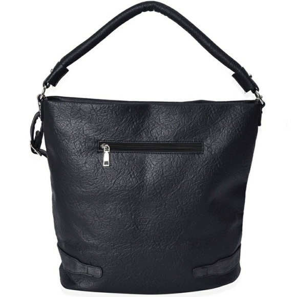 New Bucket Style Large Floral  PL Leather Hobo Crossbody 2 Straps Arm and Cross - Picture 4 of 6